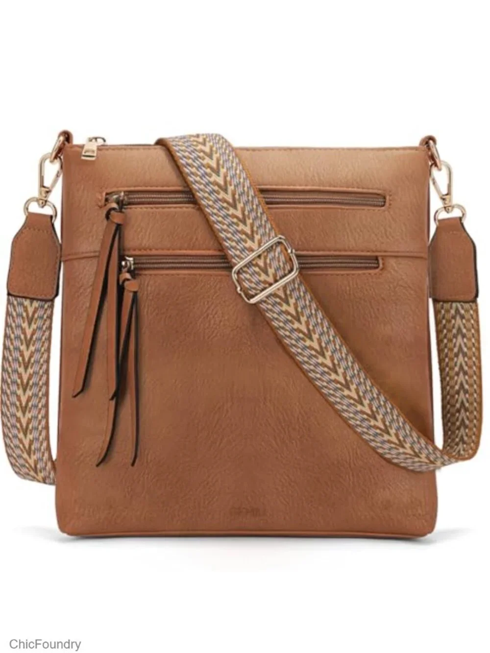 Women's Crossbody Bag Faux Leather Travel Purse with Wide Strap